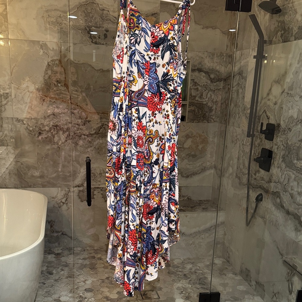 Vince Camuto XL Floral Asymmetrical Pantsuit